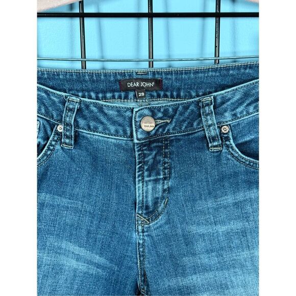 Dear John Hybrid Skinny Bootcut Jeans Womens 29 Blue Distressed‎ Western - Picture 2 of 14
